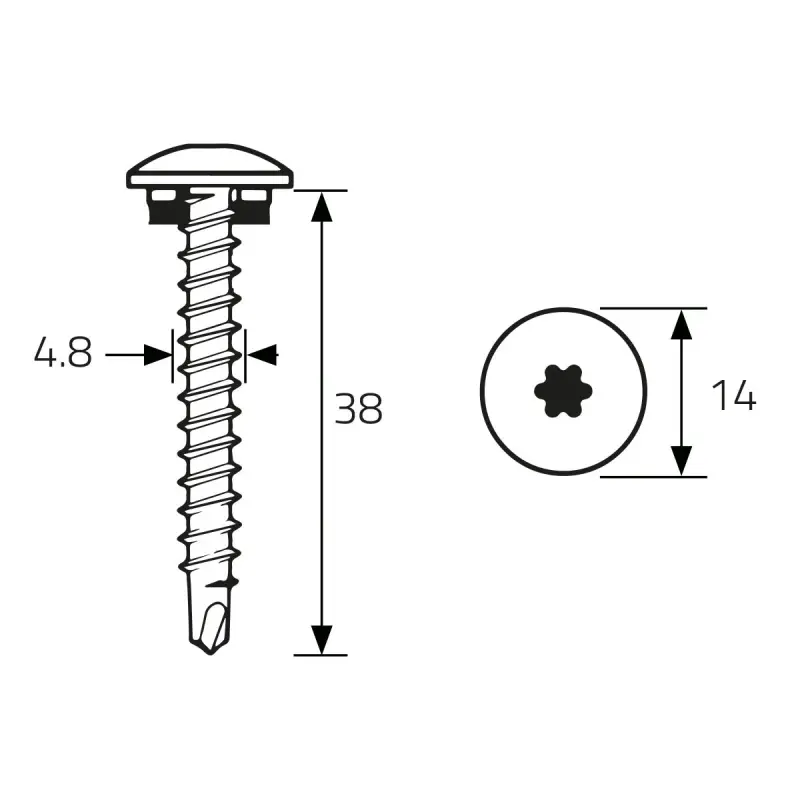 Fixations auto-perceuses 4,8 × 38 mm support bois — vue 5